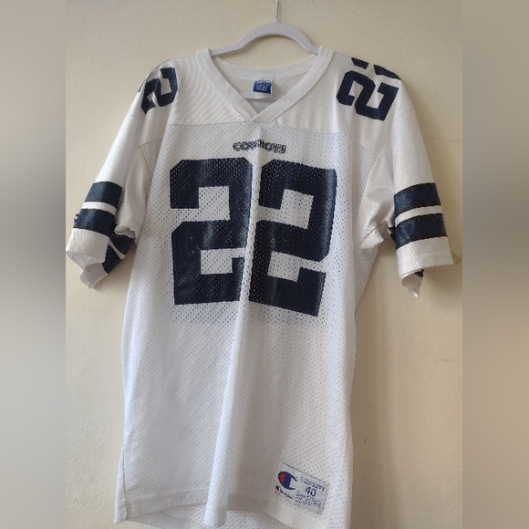 Authentic Champion White and Black Football Jersey